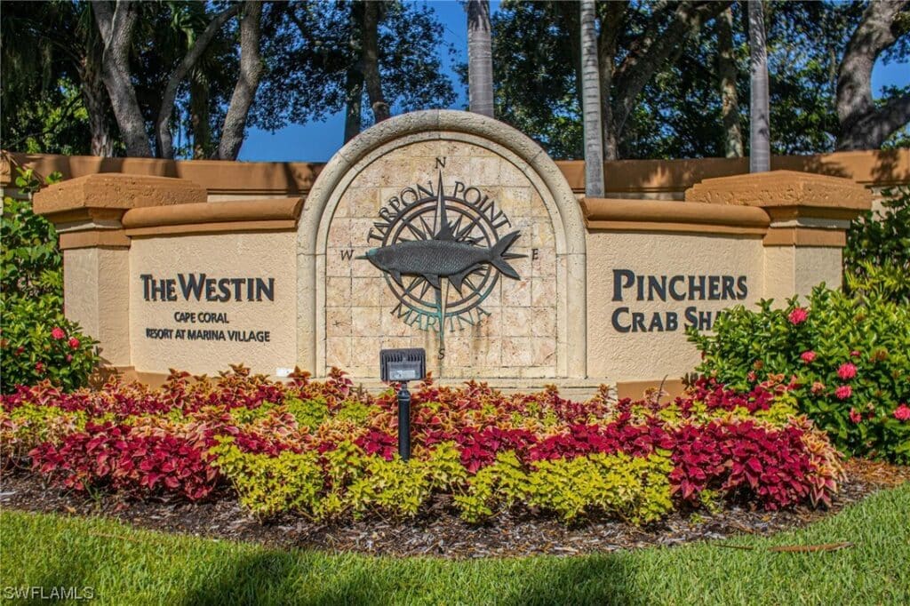 Tarpon Point Marina Entrance Sign, Cape Coral, Florida